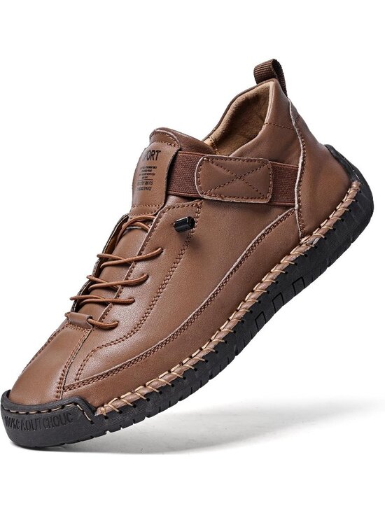 Shoes - Women's Brown Breathable Loafers Mid top Walking Flats Ankle Chukka Boots